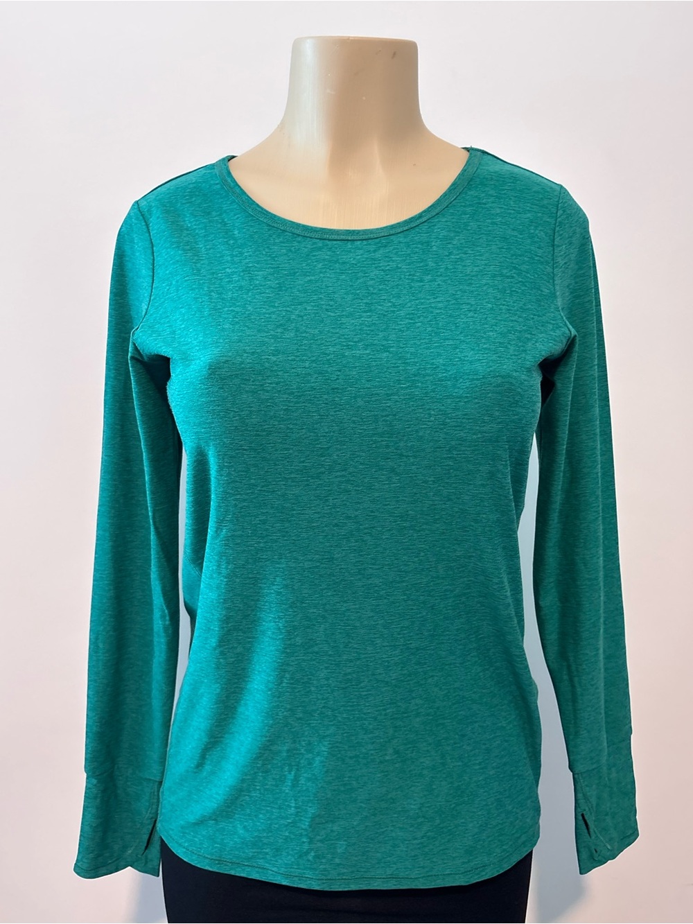 Long Sleeve Crewneck Top in Teal